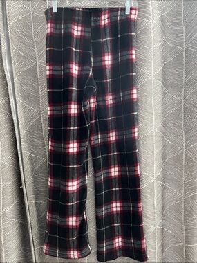 Black and Red Plaid Fleece Lounge Pants